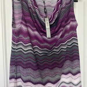 Purple Patterned Sleeveless Top